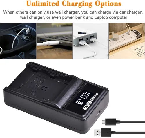 Vista 3 de Batería BP-970G BP970G BP-975 y cargador USB LED para Canon EOS C100, EOS C100 Mark II, EOS C300, EOS C300 PL, EOS C500, EOS C500 PL, GL2, XF100