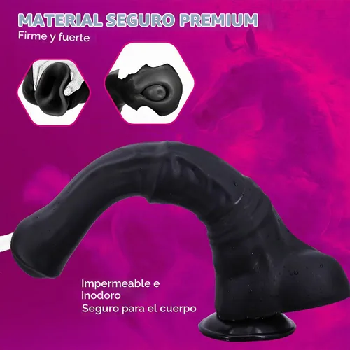 Vista 4 de Consoladro grueso de caballo, consolador animal negro enorme de 15 pulgadas, consolador anal largo con ventosa para parejas de hombres y mujeres
