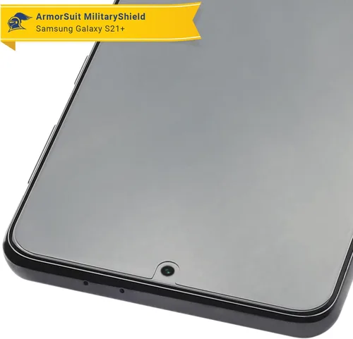 Vista 6 de Armor Suit MilitaryShield - Protector de pantalla diseñado para Samsung Galaxy S21 Plus (6.2 pulgadas), compatible con fundas, película transparente
