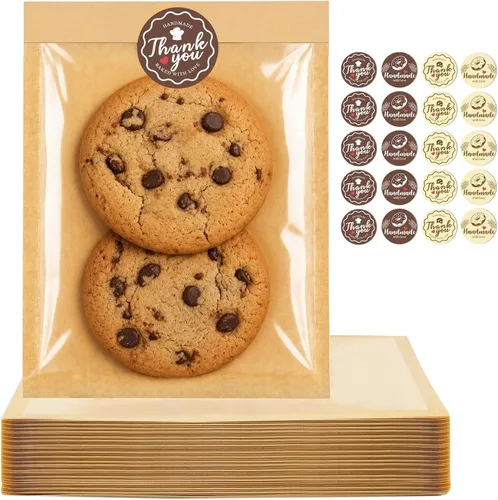 Vista 11 de 120 bolsas de galletas con sello, embalaje de galletas de 5.7 x 6.5