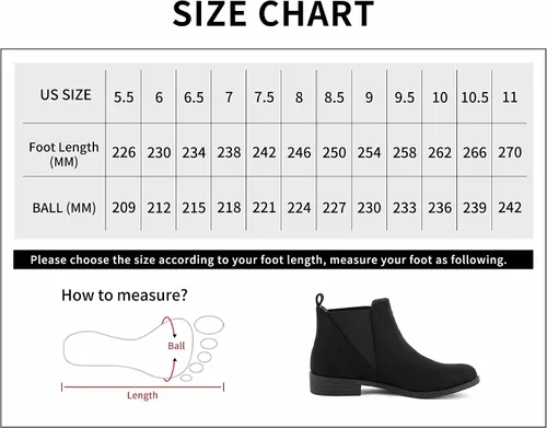 Vista 5 de MaxMuxun - Botas Chelsea de gamuza sintética de caña baja sin tacón para mujer, clásicos y cómodos