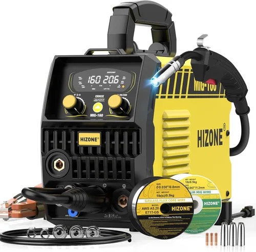 Vista 9 de Máquina de soldadura MIG de mano 110V, HIZONE 100A Flux Core Máquina de soldadura portátil, equipo de soldadura de alimentación de alambre inversor