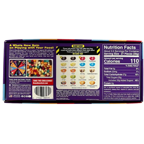 Vista 2 de Needzo Jelly Bean BeanBoozled Game 6ª edición, kit de desafío con spinner y frijoles surtidos, caramelos masticables con sabor extraño, paquete de 2
