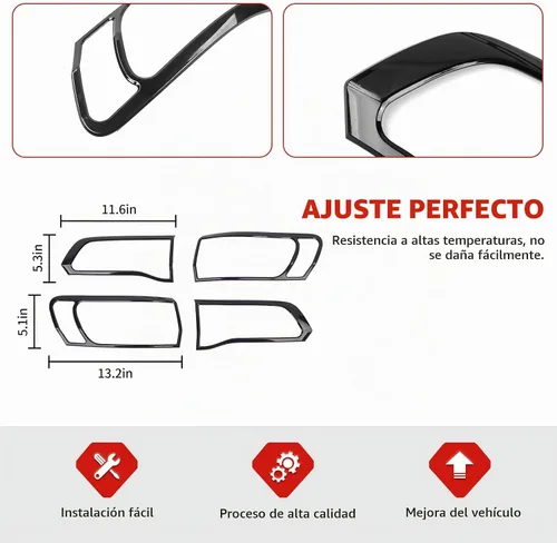 Vista 3 de Jimen Bisel de cubierta de la luz trasera compatible con Jeep Grand Cherokee 2014-2020 (negro)