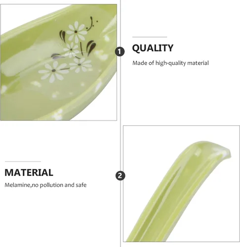 Vista 7 de Yardwe 8pcs imitación cerámica mango sopa cucharas gachas utensilios para cocina casera vajilla elegante para cocinar y servir verde