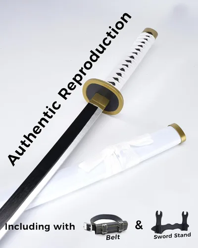 Vista 2 de Cold Blade Katana Sword - 41 inches Katana Replica with Holster Belt and Display Stand - Sword with Authentic Design