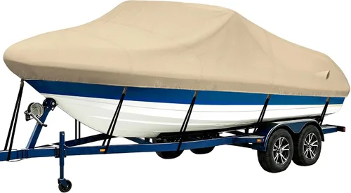 Vista 22 de iCOVER - Funda para lancha remolcable, resistente, impermeable, lona, grado marino, apta para lanchas de pesca y esquí, V-Hull, de 14-16 pies