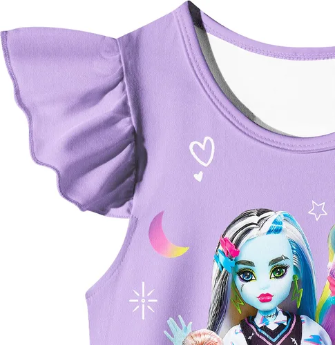 Vista 4 de DJYLBV Monster Dress For Girls Doll Toys School Casual Dress Toddler Clothes Costume Kids