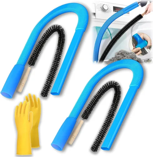 Vista 9 de Kit de limpieza de ventilación de secadora para aspiradora, accesorio universal para aspiradora de pelusa para secadora con manguera flexible larga