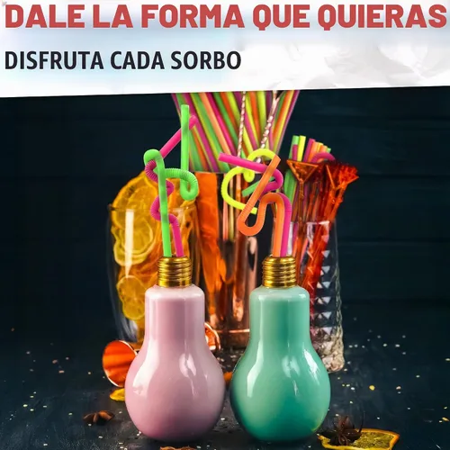 Vista 7 de Pajitas extra largas desechables, 200 popotes flexibles de plástico extralargos, elásticos de 17.1 a 19.5 pulgadas, flexibles para formas Varios