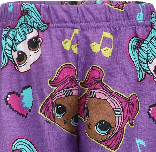 Vista 7 de LOL Surprise Dolls - Conjunto de camiseta y pantalones cortos para niños pequeños y grandes, color púrpuragris