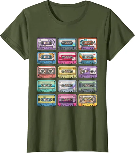 Vista 17 de Vintage Cassette Tapes Collection 80's 90's Music Mixtape T-Shirt Asphalt Grey