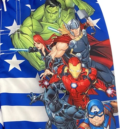 Vista 5 de Marvel Traje de baño Avengers Black Panther Capitán América, Thor, Iron Man Hulk, para niños pequeños y grandes