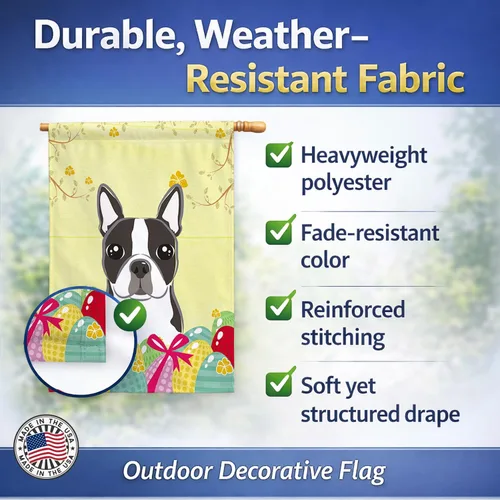 Vista 622 de Caroline's Treasures BB1923GF Bandera decorativa para jardín con diseño de Border Collie, para caza de huevos de Pascua, para jardín, jardín, patio