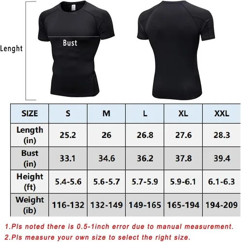 Vista 6 de WRAGCFM Men's Compression Shirts Short Sleeve Athletic Workout Undershirts Quick Dry Base Layer Sports T-Shirts Running Tops