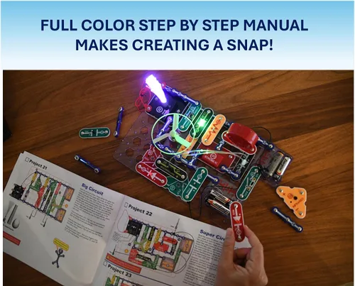 Vista 5 de Snap Circuits Kit de Exploración de Electrónica de Luz Más de 175 Emocionantes Proyectos STEM Manual de Proyectos a Todo Color Más de 55