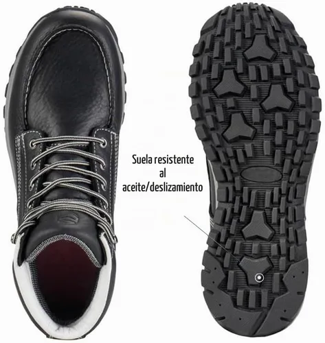 Vista 4 de SUREWAY Men's Moc Toe Work Boots Wedge Sole Soft/Composite Toe Punta Compuesta Negra