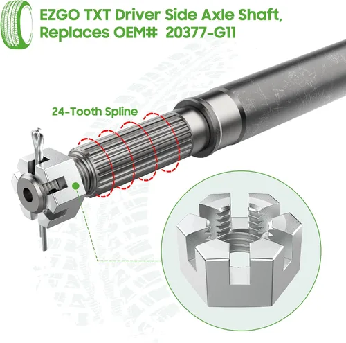 Vista 5 de 10L0L 20377G11 Eje trasero del lado del conductor del carrito de golf con kit de sello de cojinete para EZGO TXT/Medalist Electric1994-2013
