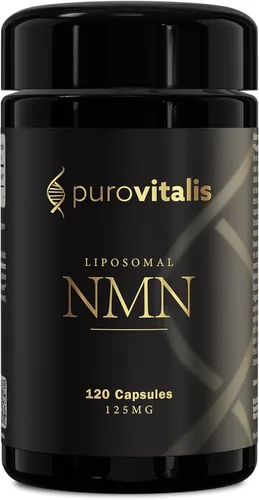 Vista 10 de PUROVITALIS NMN liposomal, suplemento de mononucleótido de nicotinamida de Longevir de 250 mg, NAD+ Boost para la salud celular, energía