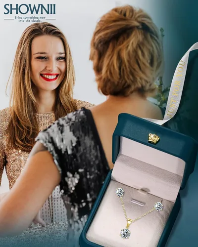 Vista 4 de SHOWNII Aretes de moissanita de plata de ley 925, aretes de diamante con certificado de moissanita de 1 unidad2 ct para mujeres, hombres, niñas
