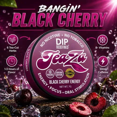 Vista 3 de TeaZA - Bolsas energéticas, sin humo, tabaco alternativo sin nicotina, sin tabaco y saludable para masticar tabaco, alternativa para masticar tiene