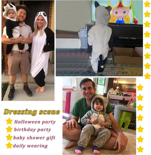 Vista 8 de TONWHAR Disfraz unisex de Halloween de animales para bebé y niño pequeño para otoño e invierno