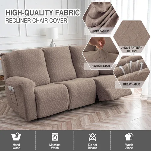 Vista 223 de Gennia Funda Impermeable para Silla Reclinable, Fundas Elásticas para Sofá Reclinable con Bolsillos, Fundas Lavables para Silla Reclinable Lazy Boy