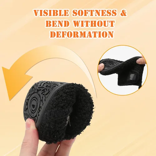 Vista 5 de BARERUN Pantuflas para niños y niñas, zapatos de casa para bebés, botines de invierno de felpa acogedora para niños, pantuflas cálidas y ligeras