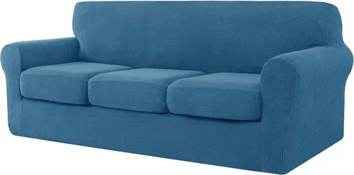 Vista 37 de CHUN YI Fundas de terciopelo para sofá de 4 piezas para sofá de 3 cojines, funda de sofá antideslizante resistente al agua, protector de muebles