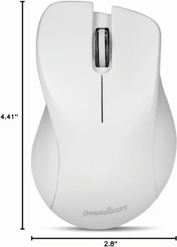 Vista 8 de Perixx PERIMICE-621W - Ratón inalámbrico con clic silencioso y diseño ergonómico - Compatible para PC de escritorio y portátil - Inalámbrico 2.4 GHz