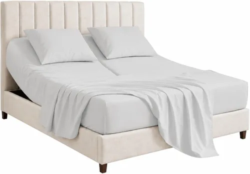 Vista 29 de SGI bedding Juego de sábanas de 36 pulgadas, tamaño California King, 100% algodón egipcio, 1000 hilos, para cama ajustable, juego de sábanas de 4 03