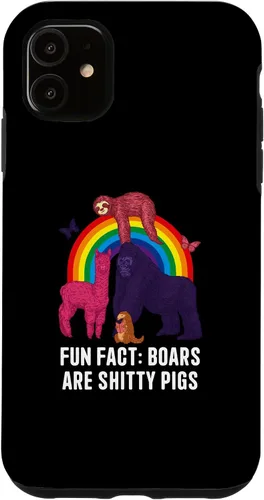 Vista 6 de iPhone 12 mini Boars Are Shitty Pigs Funny Animal Pun Humor Animal Meme Case