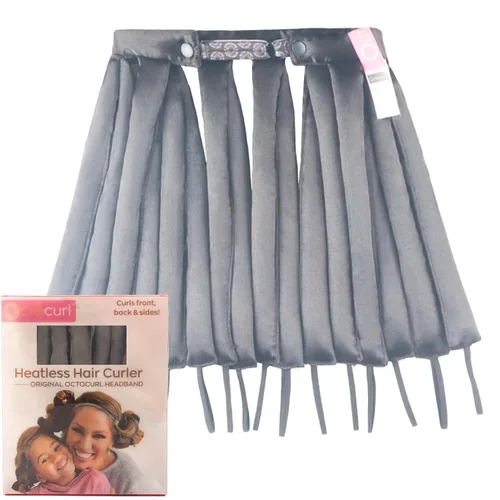 Vista 24 de Octocurl Diadema sin calor, rizadores de pelo para dormir, rizadores sin calor para cabello largo (algodón, rosa)