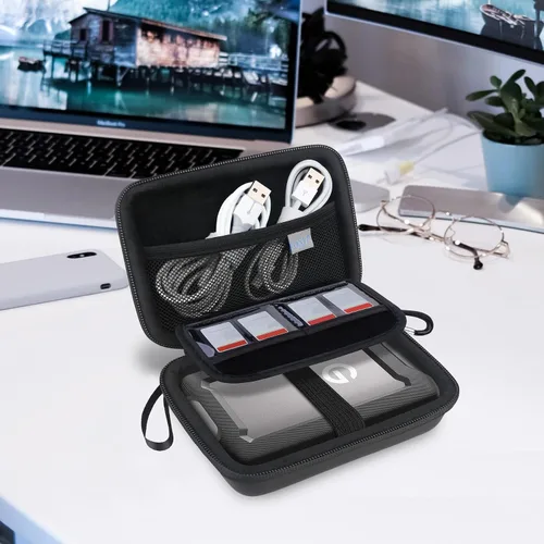 Vista 7 de Lacdo Estuche de transporte de disco duro para SanDisk Professional G-Drive ArmorATD - Disco duro externo portátil resistente HDD USB-C USB 3.2 Gen