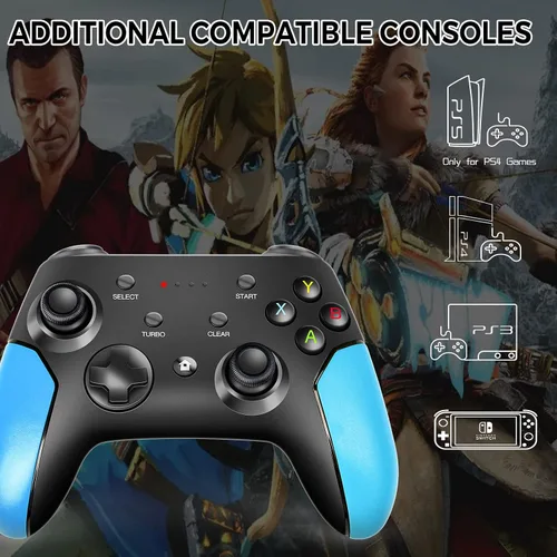 Vista 5 de Wuzcon Wireless Controller for iPhoneAndroidWindows PS3,4 Steam DeckSwitch, Bluetooth Mobile Gaming Controller Gamepad for XBox Cloud Gaming and PS