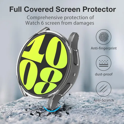 Vista 6 de (Paquete de 4) Funda Protectora de Pantalla Compatible para Samsung Galaxy Watch 6 de 40 mm (Versión 2023) Funda de Silicona Protectora Completa