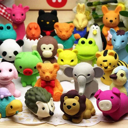 Vista 17 de URSKYTOUS 35 borradores de animales de escritorio para niños, borradores de lápices de animales, juguetes de borrador a granel, regalos para premios