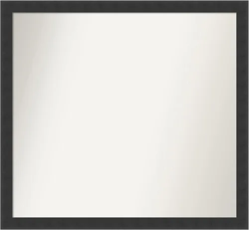 Vista 144 de Amanti Art Espejo de baño negro para sobre fregadero, 22 x 22 pulgadas, espejo de tocador cuadrado estrecho negro Avon, marco de madera casual