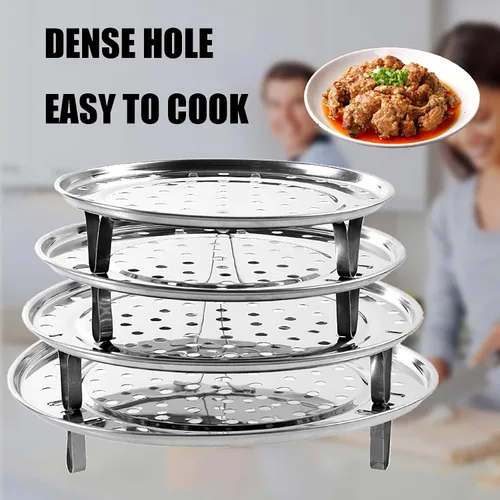 Vista 7 de Yesland Estante de vapor de acero inoxidable 304 de 5 tamaños, estante para olla a presión y estante de refrigeración con patas desmontables