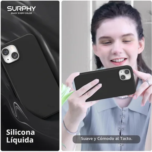 Vista 6 de SURPHY Funda magnética diseñada para iPhone 13 Mini, compatible con MagSafe (versión 2021 de 5.4 pulgadas), funda de silicona líquida con forro