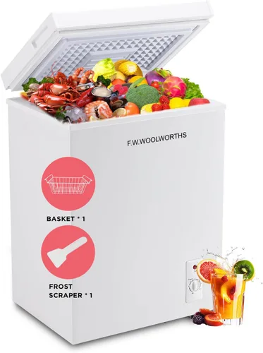 Vista 11 de F.W.WOOLWORTHS Congelador de pecho de 3.5 pies cúbicos con cesta extraíble, termostato ajustable 7 para congelador profundo, congelador compacto