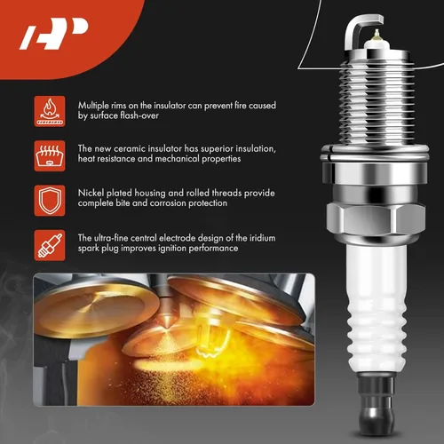 Vista 5 de A-Premium Juego de 4 bobinas de encendido y bujías de iridio compatibles con Mazda 2 2011 2012 2013 2014 L4 1.5L