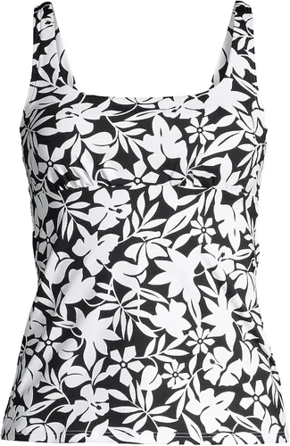 Vista 3 de Lands' End Traje de baño tankini con cuello cuadrado y tirantes ajustables para mujer