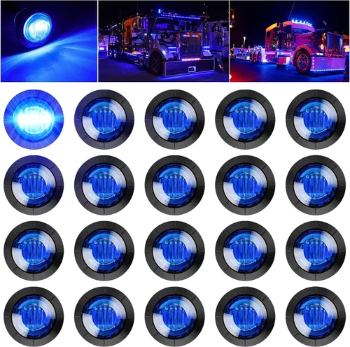Vista 13 de PSEQT Luces LED de marcador de remolque de 3/4 pulgadas, indicadores de espacio lateral, luz trasera, impermeable, para remolque, camión, autobús