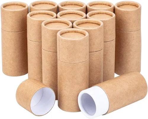 Vista 10 de BENECREAT 12 tubos de cartón Kraft BurlyWood de 0.3 fl oz, recipientes redondos de cartón, tubos de bálsamo labial, tubos de cartón para lápices