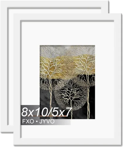 Vista 132 de Fxojyvo Marco de Fotos de 4x6, Muestra Foto de 3.5x5 con Paspartú o 4 x 6 Sin Paspartú, Liviano y de Alta Transparencia Marco de 4 por 6 para Pared