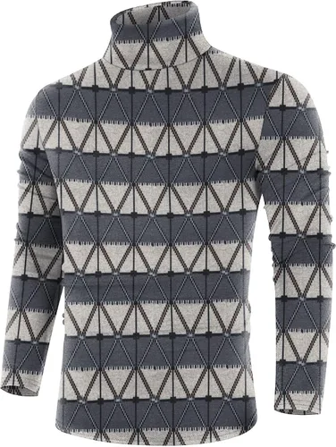 Vista 13 de Poriff - Suéter de cuello de tortuga térmico, de punto, liviano, casual, con corte entallado, para hombre Albaricoque