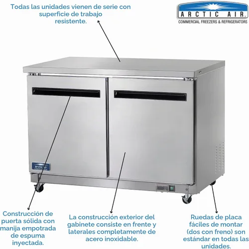 Vista 2 de Refrigerador de carga frontal de 48 in Arctic Air AUC48R, 12 cu cuadrados.