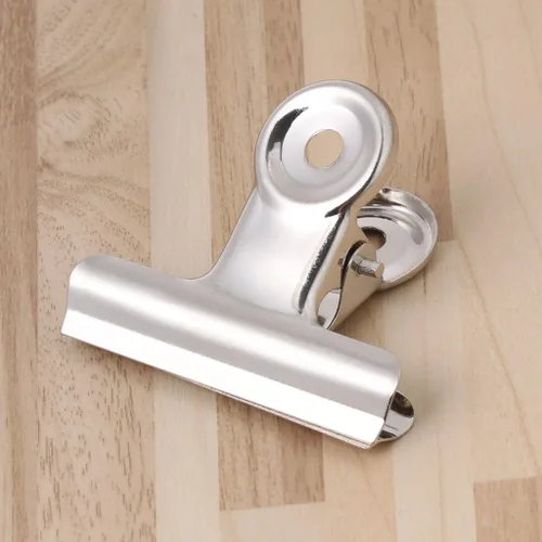 Vista 2 de Clip de metal para sellador de alimentos, abrazadera de bolsa de papel de oficina, carpeta de boletos, cajas de almacenamiento de fotos con tapas
