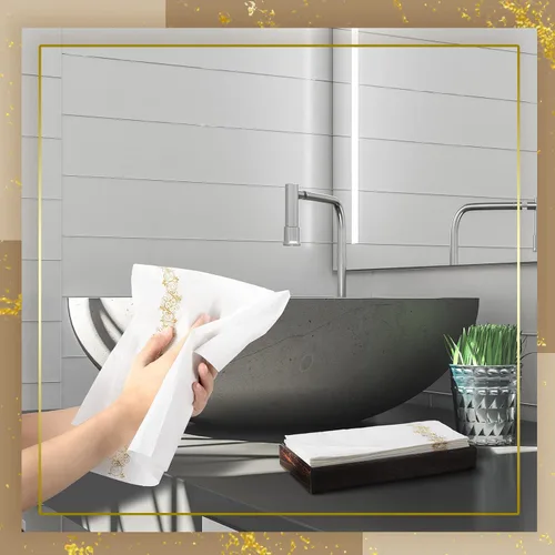 Vista 5 de Yinder Paquete de 200 toallas de mano desechables, servilletas de baño, toallas decorativas para invitados, toallas de papel suaves y absorbentes
